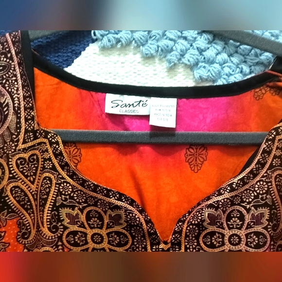 Santé - Women's Multi Colored Kaftan, Size Large. - Picture 2 of 4